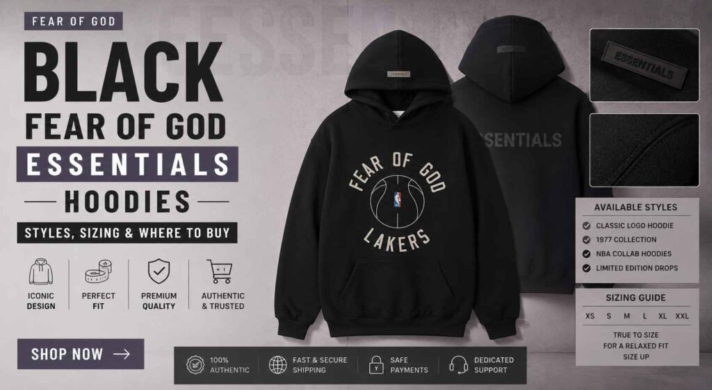Black Fear of God Essentials Hoodies – Styles, Sizing & Where to Buy (2)