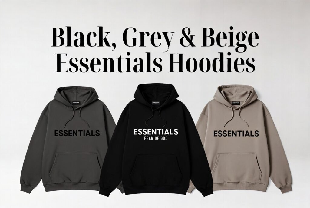 Black, Grey & Beige Essentials Hoodies