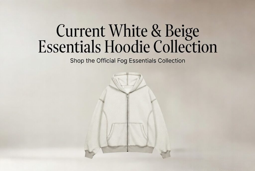 Current White & Beige Essentials Hoodie Collection
