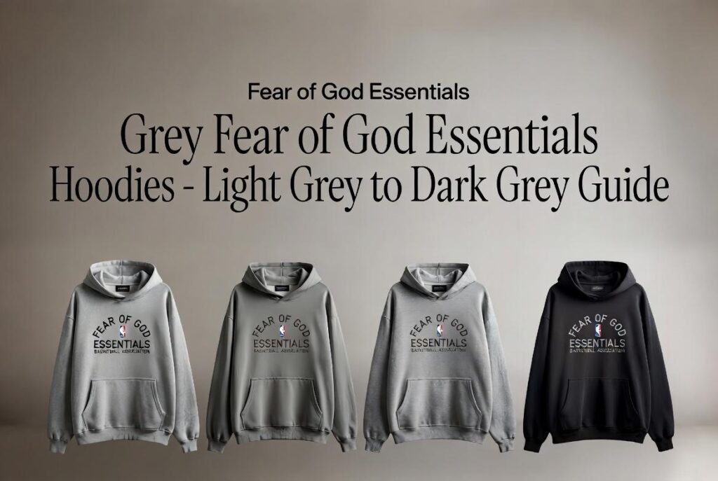 Grey Fear of God Essentials Hoodies