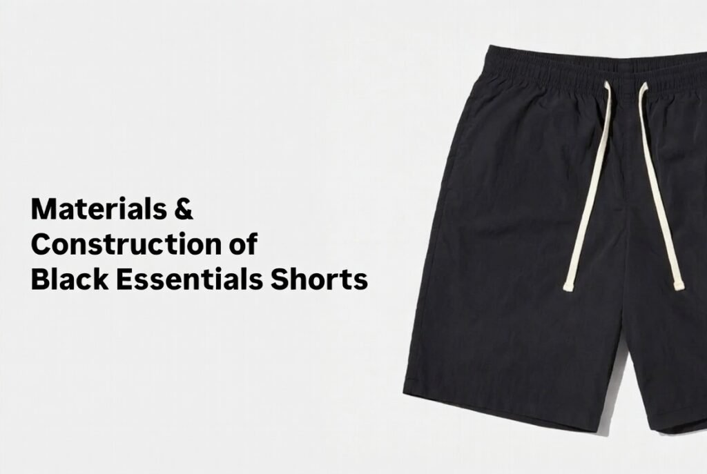 Materials & Construction of Black Essentials Shorts