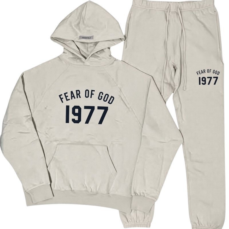 Cream Fear of God Essentials Tracksuit