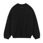 Fear of God Essentials Black Crewneck Sweatshirt back view rubber logo tab