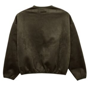 Fear of God Essentials Brown Crewneck Sweatshirt back profile dropped shoulders