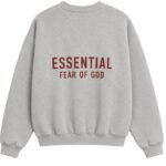 Fear of God Essentials Grey Oversized Sweatshirt back profile dropped shoulders