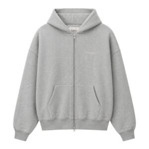 Essentials Grey Zip-Up Hoodie