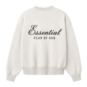 Fear of God Essentials Rubber Logo Crewneck back view clean design