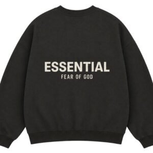 Fear of God Essentials Washed Black Sweatshirt back view clean design