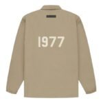 Fear of God Essentials 1977 Jacket Oak Back View – Flocked 1977 Logo