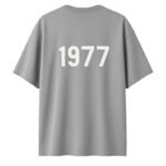 Fear of God Essentials 1977 T-Shirt Gray back view plain clean design heavyweight cotton