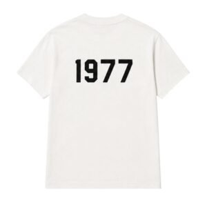 Fear of God Essentials 1977 T-Shirt White back view plain clean design heavyweight cotton