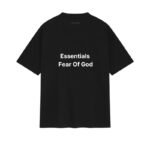 Fear of God Essentials Black T-Shirt back view plain clean design heavyweight cotton