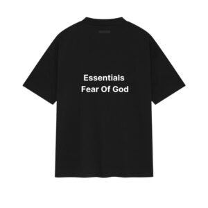 Fear of God Essentials Black T-Shirt back view plain clean design heavyweight cotton