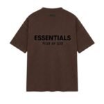 Fear of God Essentials Brown T-Shirt back view plain clean design heavyweight cotton