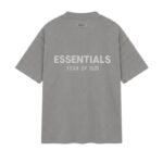 Fear of God Essentials Grey T-Shirt back view plain clean design heavyweight cotton