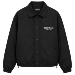 Fear of God Essentials Jacket Black Front View
