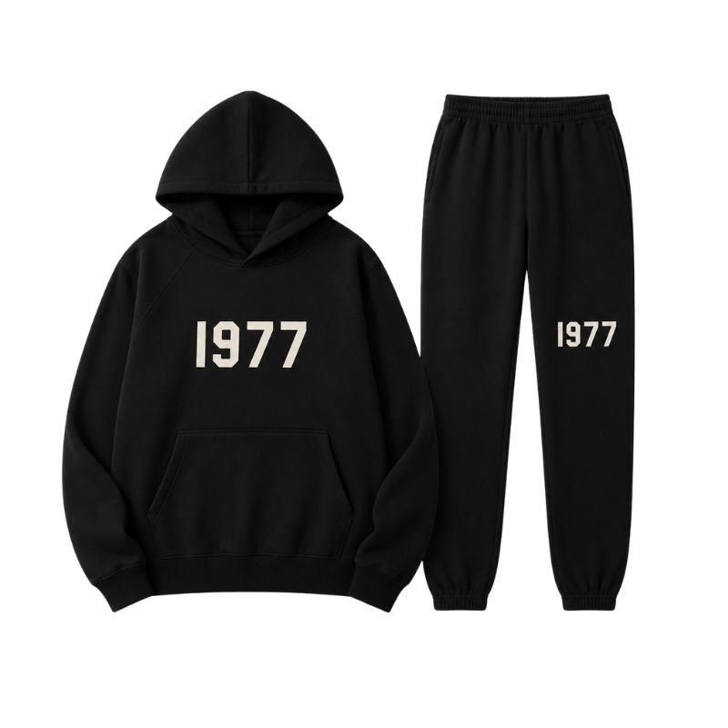 Men’s Black Fear of God Essentials Tracksuit (2) Men’s Black Fear of God Essentials Tracksuit