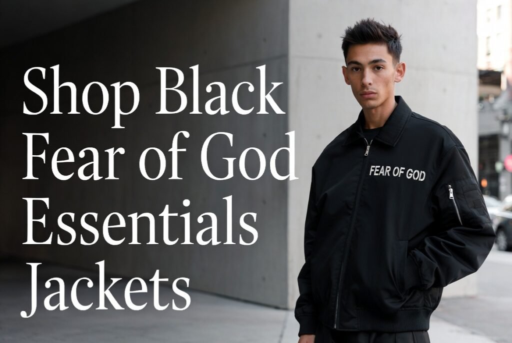 Shop Black Fear of God Essentials Jackets