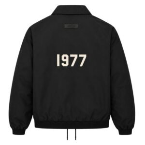 Fear of God Essentials 1977 Jacket Bomber Style Back View – Flocked 1977 Logo
