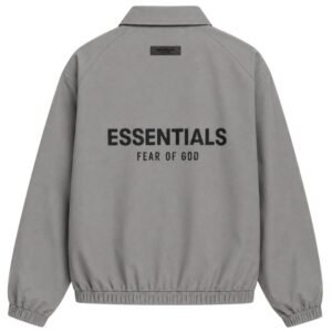 Fear of God Essentials Jacket Grey Back View – Authentic Design